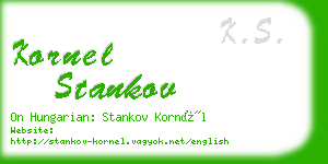 kornel stankov business card